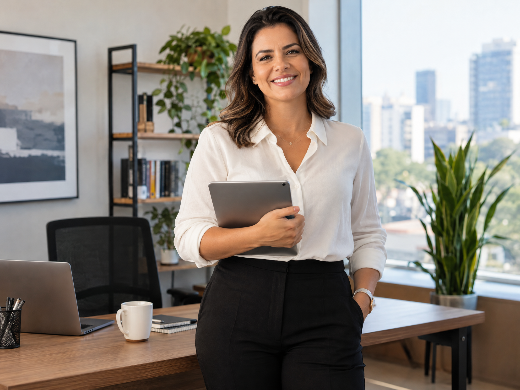 Profissional em ambiente corporativo planejando a segurança da empresa